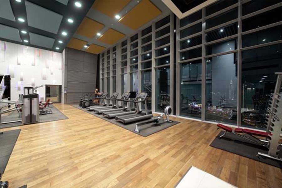 Fitness Salonu Tavan Kumaş Panel Uygulaması